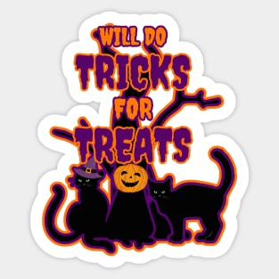 Spooky Cats Will do Tricks for Treats Sticker